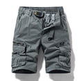 thumbnail image 2 of LYMAYTER‌ Casual Cargo Shorts Men's Elastic Waist Summer Workwear Relaxed Fit Utility Pockets Durable 29-40, 2 of 10