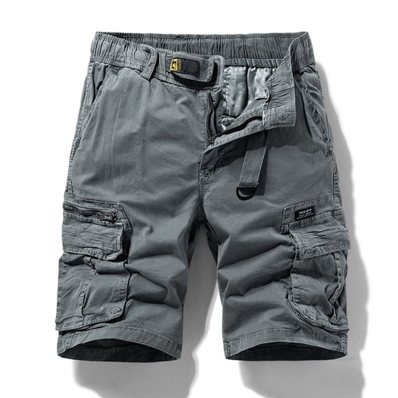LYMAYTER Men Outdoor Cargo Shorts Elastic Waist Loose Bermuda Jogger for Shorts with Multi Pockets 29-40