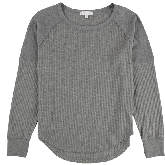 P.J. Salvage Womens Waffle Knit Pajama Sweater, Grey, Small