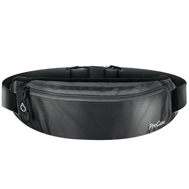 Riñonera ProCase Negra Ultradelgada para Correr y Entrenamiento Unisexo