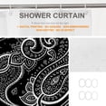 thumbnail image 4 of Black Paisley Floral Decor Shower Curtain,Bandana Silk Neck Scarf Kerchief Polyester Shower Curtain for Shower Stall Bathroom Waterproof with 6 Hooks 36x72 Inch, 4 of 6