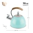 thumbnail image 2 of Pinky Up Presley Tea Kettle, Stovetop Whistling Kettle, 70 oz, Light Blue, 2 of 4