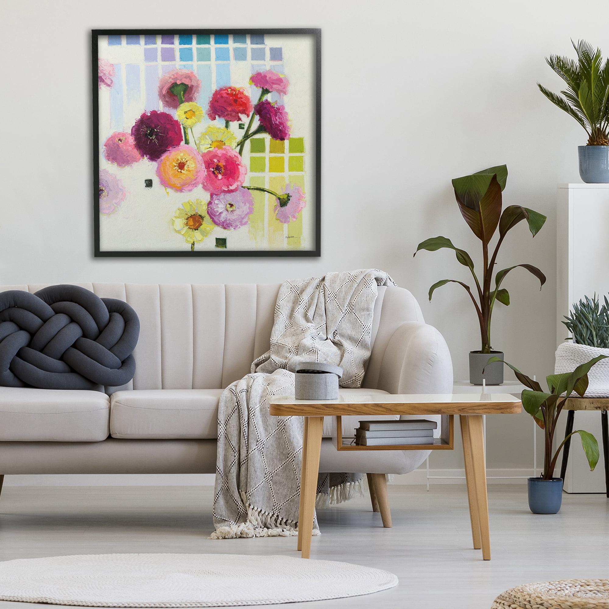 Stupell Industries Color Chart Pastel Bloom Study Black Framed Giclee Art, design by Shirley Novak