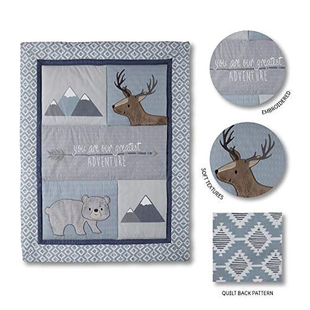 Levtex Baby 4 Piece Nursery Bedding Sets Crib Bed with Quilt Cover and Fitted Sheet and Wall Decal and Dust Ruffle