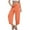 Orange, variant on Women's Pants Petite Under $10 With Pocket Elastic Waist Solid Color Baggy Casual Wide-Leg Pants
