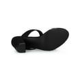thumbnail image 5 of BLISSFUL STEP Women's Dual Clear Strap Block Heels Mules Slides Sandals Black 6, 5 of 7