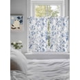 thumbnail image 4 of Tier Curtains 45 Inches Long, Blue White Spring Floral Window Treatment Curtain Drapes, Summer Botanical Birds Small Curtain Drapes for Bathroom Laundry Room, 27.5"x45", 2 Panels, 4 of 7