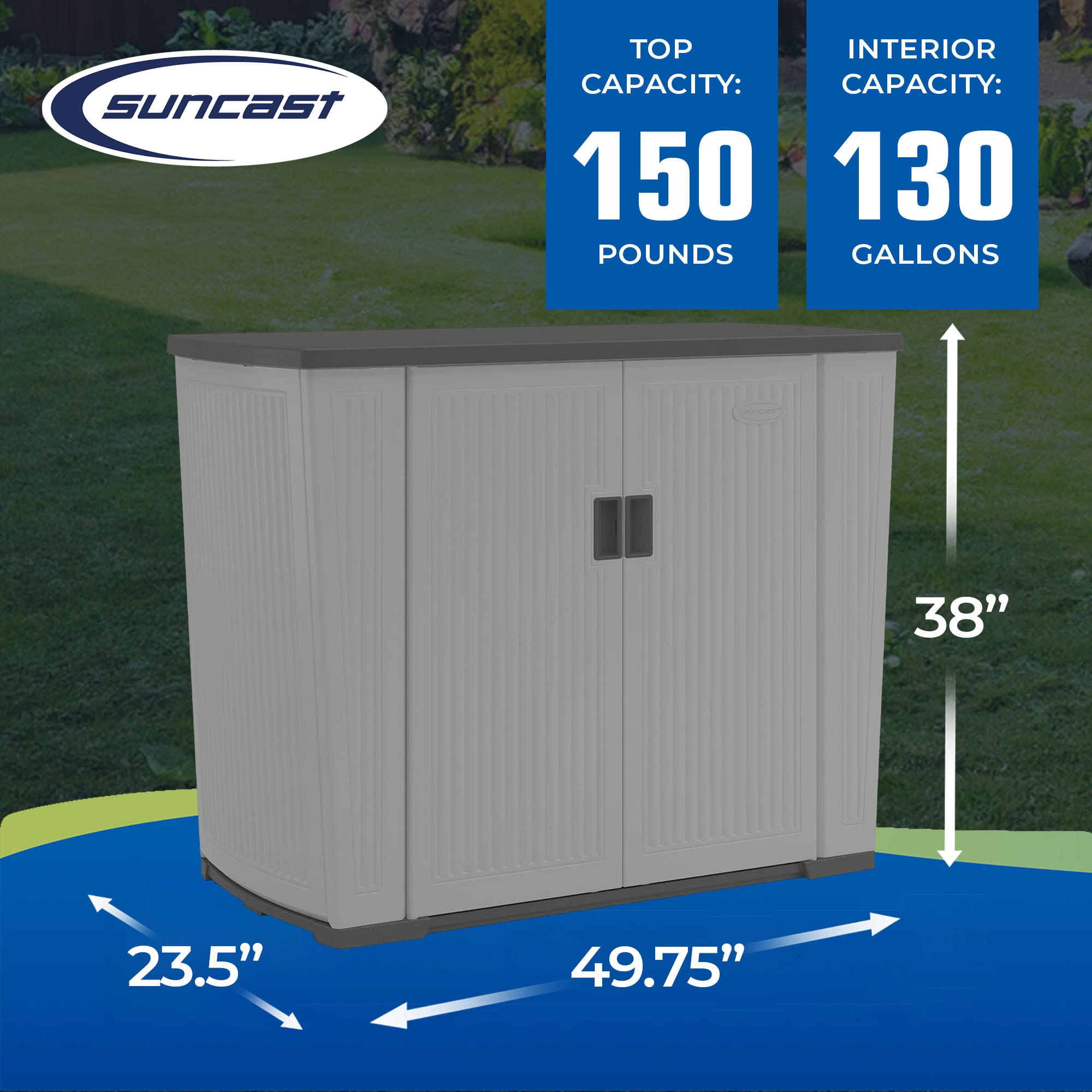 Suncast Backyard Oasis 130-Gallon Capacity Outdoor Storage Basic