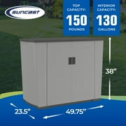 Suncast Backyard Oasis 130 Gallon Outdoor Storage Basic Unit, Dove Gray
