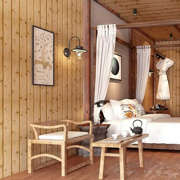 0.53*9.5M Modern Chinese Imitation Wood Grain Wallpaper Decoration Wallpaper A Smile Home