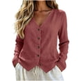 thumbnail image 2 of Neewe Womens Button Down Shirts Cotton Linen Long Sleeve Blouses Casual Loose Fit Tops Daily Outfits, 2 of 6