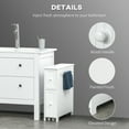 thumbnail image 3 of Bathroom Storage Cabinet MDF Storage Chest With Toilet Paper Holder 2 Drawers Side Towel Rack Wheels For Living Room, 3 of 8