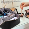 thumbnail image 6 of Large Capacity Travel Cosmetic Bag - Charlore Makeup Bag, PU Leather Waterproof Cosmetic Bag, Women Portable Travel Makeup Bag With Handle and Divider Flat Lay Makeup Organizer Bag, 6 of 8
