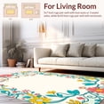 thumbnail image 2 of ODIKA 6' Machine Washable Non-Slip Area Rug, Vintage Farmyard Parade with Blooming Floral Details High Traffic Rug, Turquoise, 317461, 2 of 7