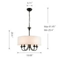 thumbnail image 6 of UHG 5-Light Elegant Farmhouse Chandelier for Living Room, Rustic Industrial Flush Mount Ceiling Light Fixture, White Drum Pendant Lighting for Bedroom Hallway Kitchen Dining Room Foyer, 6 of 6