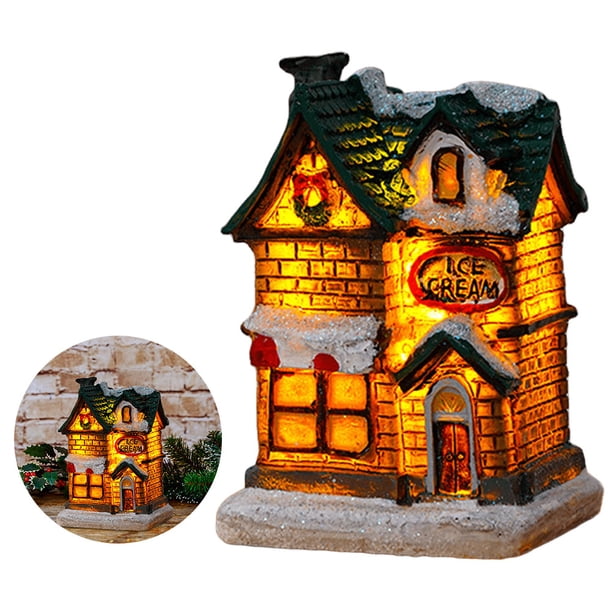 Casa Adornos en Miniatura Navidad Regalos Coleccionables Con Pilas