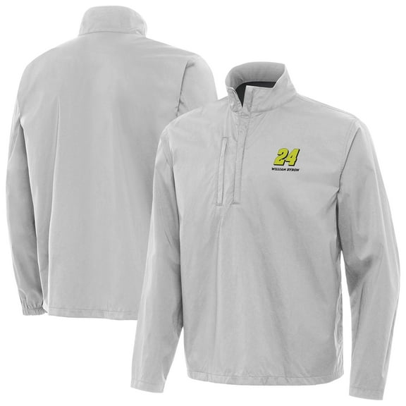 Men's-Antigua  Heather Gray William Byron Brisk Quarter-Zip Pullover Jacket