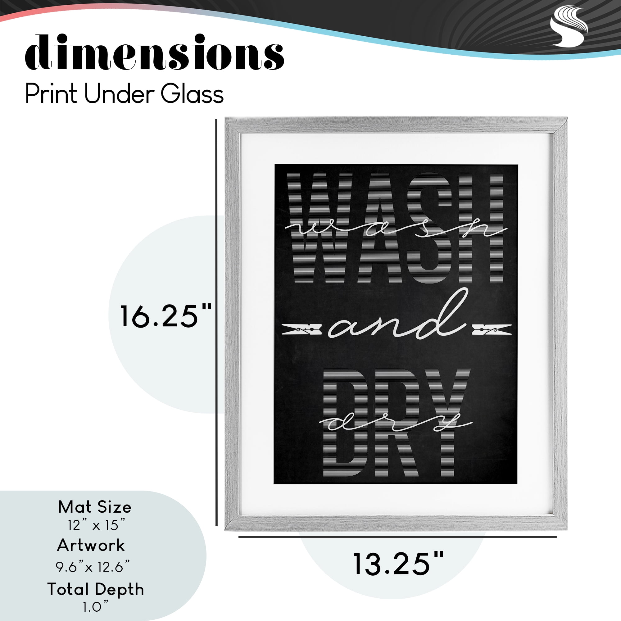 Wash And Dry Black Minimal Gray Framed Print Under Glass, design by Marcus Prime