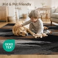 thumbnail image 4 of ODIKA 3'x5' Washable Accent Rug Pet Friendly, Non-Shedding Mat Modern Brushstroke Art With Asymmetric Color Block Accents Abstract Flowing for Bedside, Nursery Room, 4 of 7