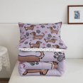 thumbnail image 5 of Homewish Cute Pet Dachshund Full Size Comforter Sets,Dog Paws Heart Bedding Comforter Set,Purple,Polkadot Reversible,3-Piece,1 Comforter and 2 Pillowcases, 5 of 7