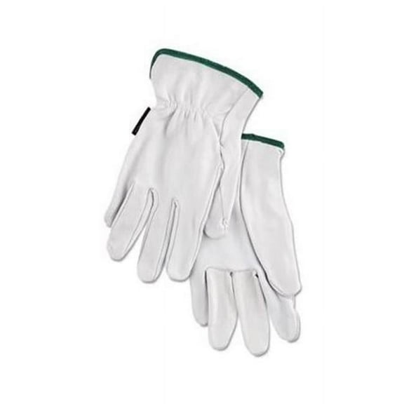 127-3601M Grain Goatskin Driver Gloves, White, Medium, 12 Pairs
