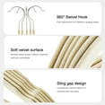 thumbnail image 3 of ACSTEP Velvet Hangers 60 Pack, Non-Slip Felt Clothes Hangers, with 360 Rotating Hook - Beige, 3 of 8