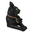thumbnail image 3 of Green Eyed Black Cat With Crescent Moon Necklace Figurine, 3 of 8