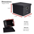 thumbnail image 3 of saney Collapsible File Storage Organizer with Lid - Decorative Linen Filing & Storage Office Box – Hanging Letter/Legal Folder – Home Office Bins Cabinet – Charcoal Container - 1 Pack, 3 of 8