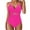 Hot Pink, variant on Swim Shorts Women Front Cross Lace Up Two Piece Bathing Suit One Shoulder Swimsuits for Women Clearance Items Under 5 Dollars