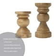 thumbnail image 5 of Mainstays Light Wood Tabletop Pillar Candle Holders, 2PC Set, 5 of 9