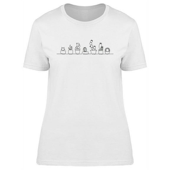Set Of Cute Cactus T-Shirt Women -Image by Shutterstock, Female Medium