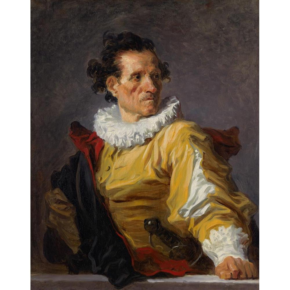 Jean-Honoré Fragonard 12x14 Black Modern Framed Museum Art Print Titled - The Warrior (C. 1770)