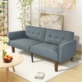 thumbnail image 3 of Besharat Convertible Futon Sofa Bed, Faux Leather Futon Couch Sleeper Recliner for Living Room, 3 of 7