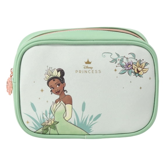 Impressions Vanity Disney Tiana Cosmetic Pouch Makeup Bag with Spacious Interior, Zipper Pocket