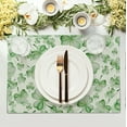 thumbnail image 3 of Shamrocks St. Patrick''s Day Placemats Set of 4 Watercolor Lucky Clovers St Patrick''s Day Table Mats Seasonal Spring Green Leaves Linen Place Mats for Party Kitchen Dining Outdoor Indoor Decor, 3 of 7
