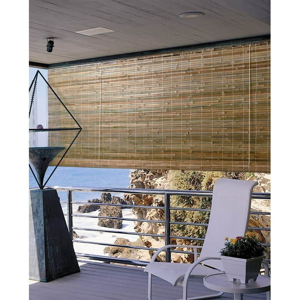 Laa Roll Up Bamboo Blind In Natural, Big Lots Outdoor Bamboo Shades