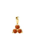 thumbnail image 2 of 0.90 Ct Three-Stone Round Prong-Set Orange Moissanite Pendant in 10K Gold for Women with 18" Silver Cable Chain, 2 of 6