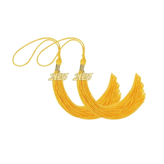 2025 Graduation Tassel Cord Ceremony Academic Gold Doctoral Two Colors Small Polyester Party with Pack Mini Black Student Doctor Red (Gold,2PCS)