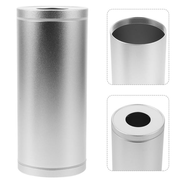 OUNONA Car Tissue Boxes Round Tissue Holder 6.2 Inch Travel Aluminum Alloy Tissues Tube Refillable Toilet Paper Towels Container For Home Bathroom Office