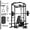 Black - Power Cage / Home Gym Package (100LB Black Plates), variant on Mikolo Power Cage with Weight Stack Multi-Function Power Rack for Home Gym, 1500LBS Squat Rack & Bench for Strength Training, 100LBS Plates Combo Black