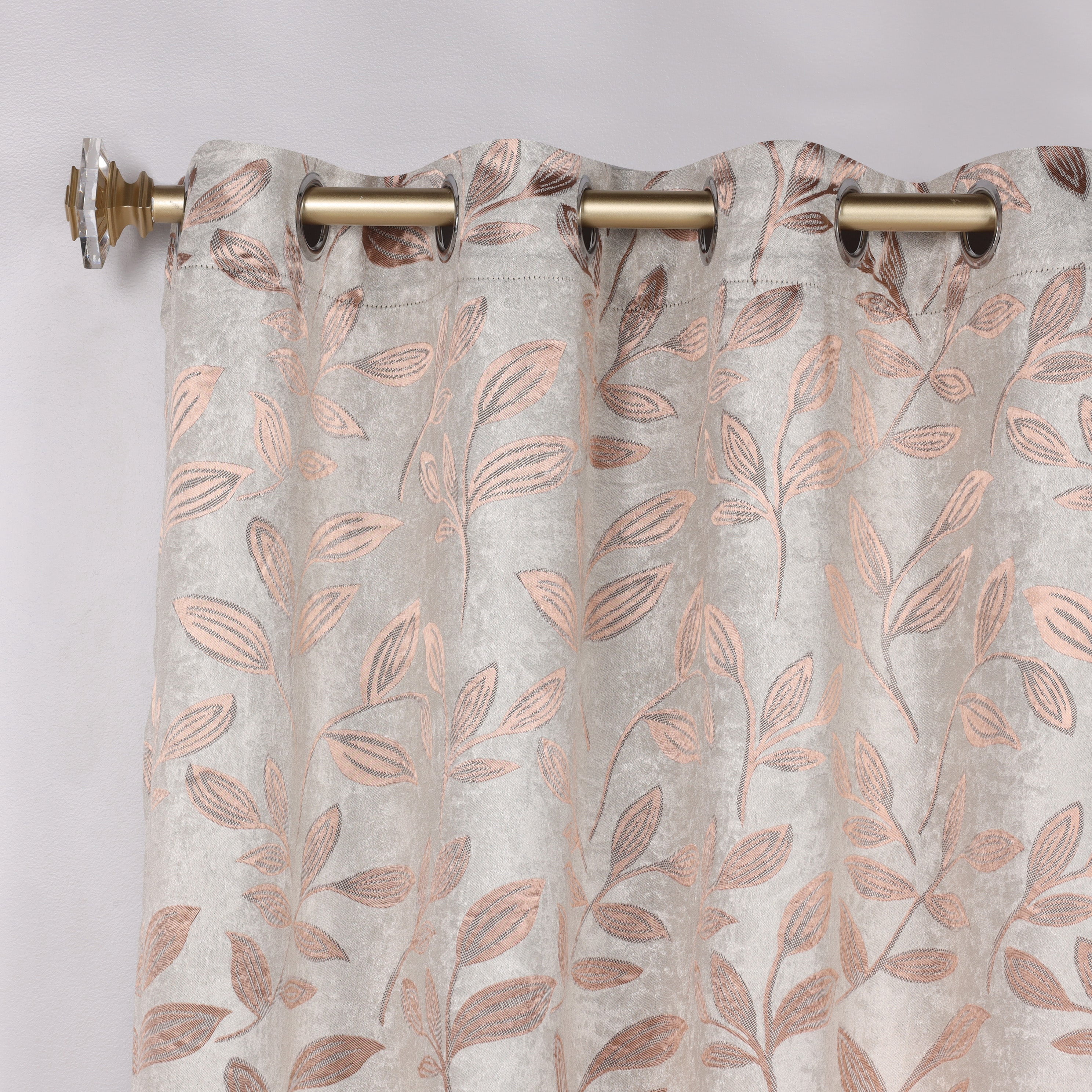 Superior Blackout Leaves Curtains Set of 2, Light Filtering Grommet Curtain Panel Set, Bronze, 46"W x 84"L