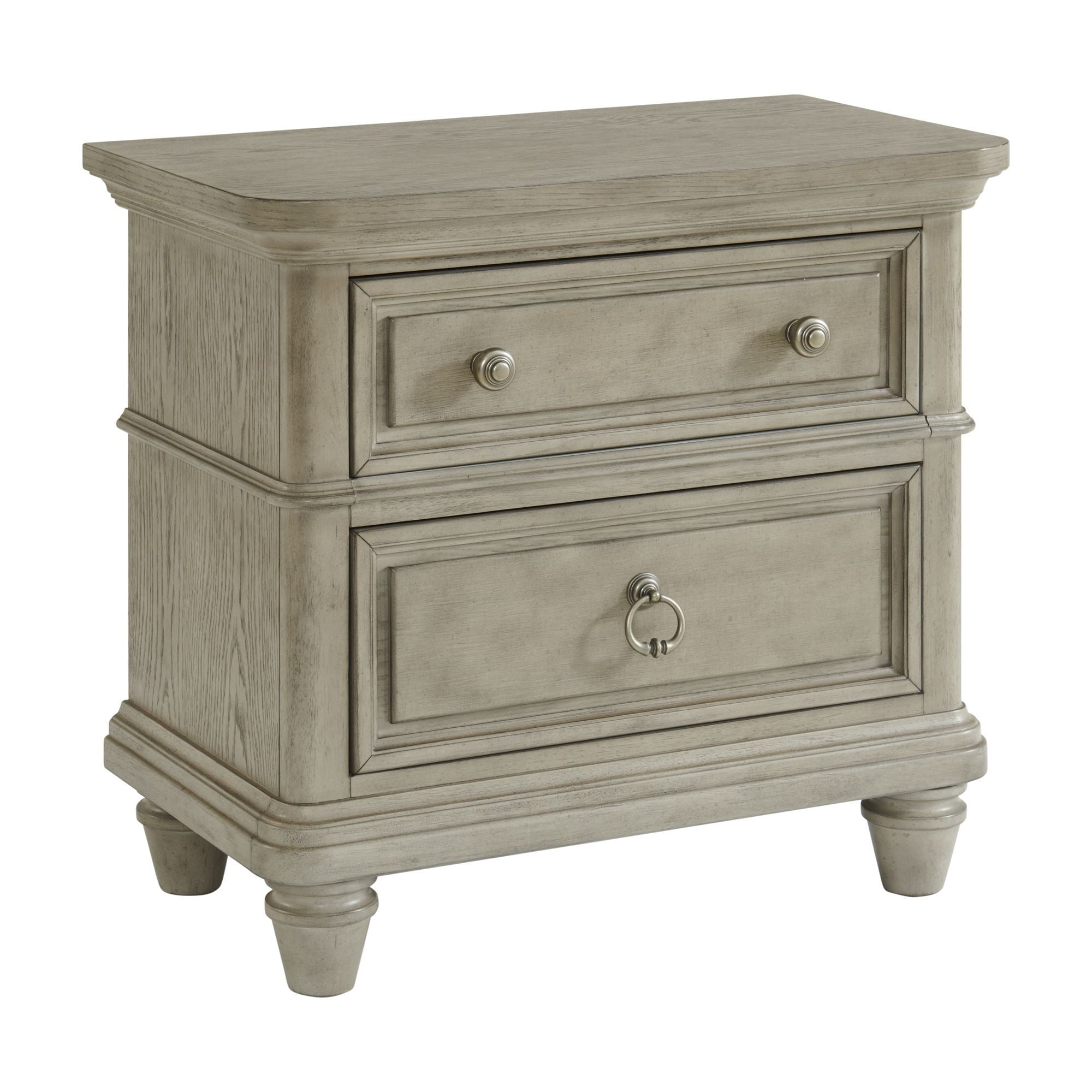Picket House Furnishings Emiko 2-Drawer Nightstand with USB in Light Gray