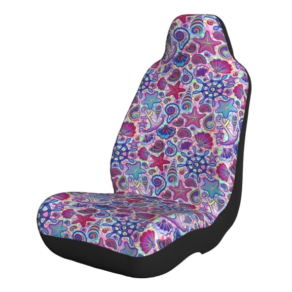 Naloa Cute Nautical Car Seat Covers 2PCs Front Car Seat Covers Universal fit for Most Cars SUVs and Trucks - 1