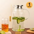 thumbnail image 5 of 128oz Glass Pitcher with Lid,1 Gallon Glass Water Pitcher Hot/Cold Water Jug, 3.7LJuice and Iced Tea Beverage Carafe with Lid, 5 of 14