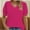 Hotpink, variant on Womens Summer Tops Short Sleeve V Neck T Shirts Swiss Dot Puff Sleeve Tops Loose Casual Tshirts