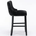 thumbnail image 6 of Velvet Upholstered (black). Of 4 With Button Tufting, Wooden Legs, Trim. Waist Supporting Seats For Regular Dining Fashionable Nailhead Room Essentials, 6 of 7