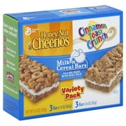 Angle View: Honey Nut Cheerios and Cinnamon Toast Crunch Milk 'n Cereal Bars Treat Bar Variety Pack 6 - 1.4 Or 1.6 oz Bars