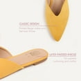 thumbnail image 3 of Hawkwell Women's Backless Slip on Slides Loafer Shoes Comfortable Flats Pointed Toe Mules，Yellow Suede 9 M US, 3 of 5