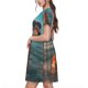 thumbnail image 2 of Easygdp Swimming Goggled Flamingo para Vestido Transpirable de Mujer, Vestido Suelto de Manga Corta con Pliegues y Bolsillos para el Verano, 2 of 6