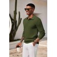 thumbnail image 5 of COOFANDY Mens Knit Polo Shirts Long Sleeve Casual Polo Sweaters Shirt Waffle Textured Collared Sweater, 5 of 6